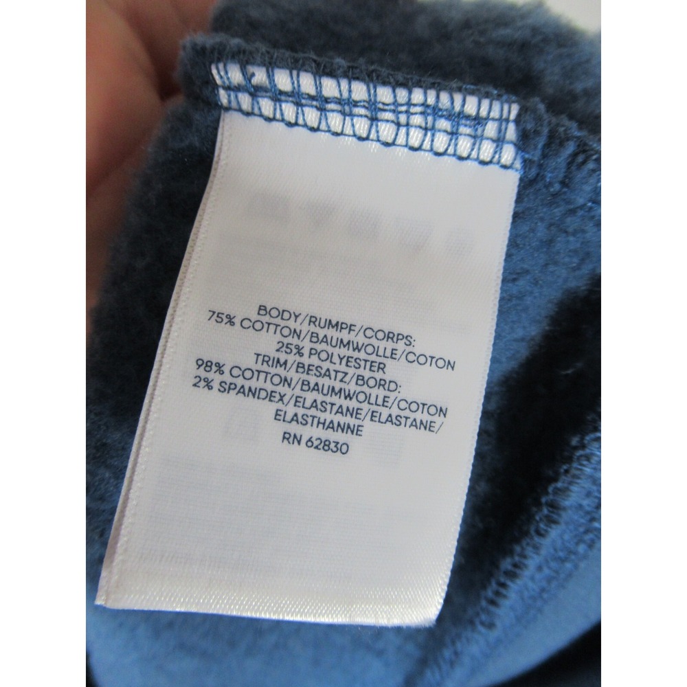 Lands' End Serious Sweats Full Zip Sweatshirt Men Small Blue Mockneck - Picture 4 of 6